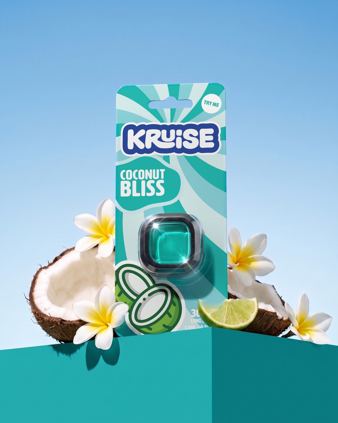Kruise Coconut Bliss vent clip on a plinth